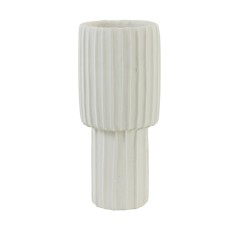 VASE MJ RIBBED CERAMICS CREAM 40 